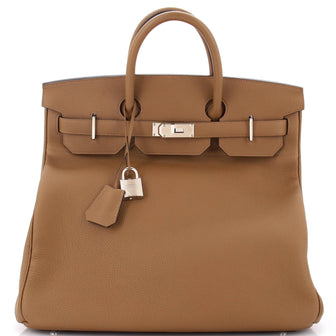 Hermes HAC Birkin Bag Brown Togo with Palladium Hardware 40