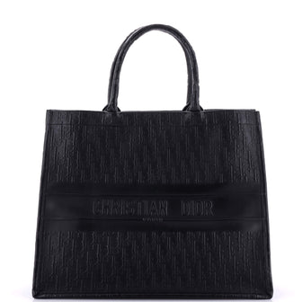 Christian Dior Book Tote Oblique Embossed Calfskin Large