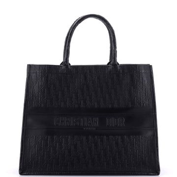 Christian Dior Book Tote Oblique Embossed Calfskin Large