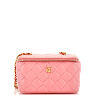 Chanel Pearl Crush Vanity Case with Chain Quilted Lambskin Small