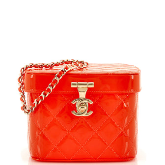 Chanel Makeup Case Minaudiere Quilted Patent Mini