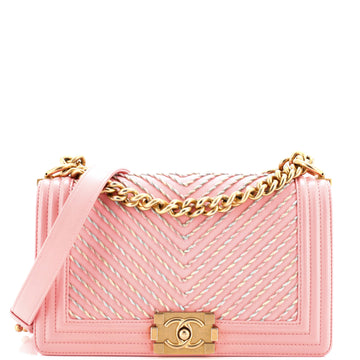 Chanel By The Sea Boy Flap Bag Chevron Embroidered Calfskin Old Medium