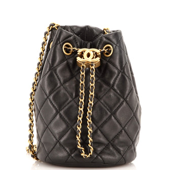 Chanel Pearl Crush Bucket Bag Quilted Lambskin