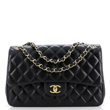 Chanel Vintage Classic Double Flap Bag Quilted Lambskin Jumbo