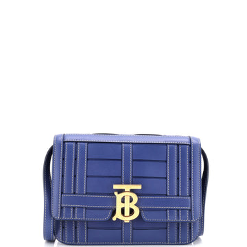 Burberry TB Flap Bag Woven Leather Small