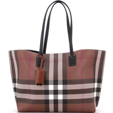 Burberry Open Tote Check E-Canvas Large