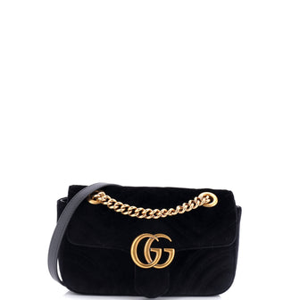Gucci GG Marmont Flap Bag Matelasse Velvet Mini