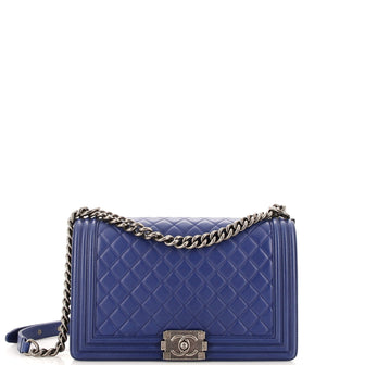 Chanel Boy Flap Bag Quilted Lambskin New Medium