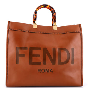 Fendi Sunshine Shopper Tote Leather Large