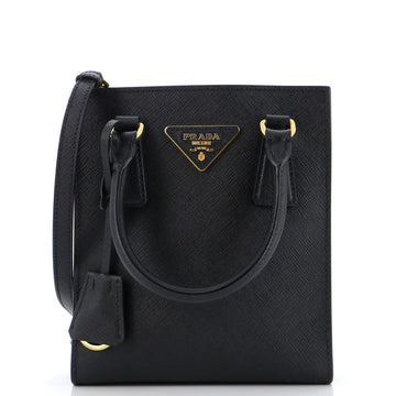 Prada Convertible Open Tote Saffiano Leather Mini