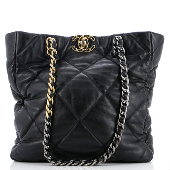 Chanel 19 Shopping Bag Quilted Leather Medium
