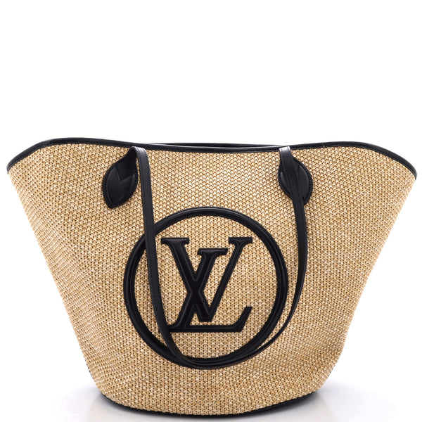 Louis Vuitton Saint Jacques NM Handbag Raffia and Leather Black