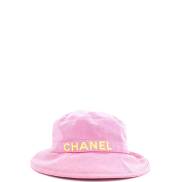 Chanel Logo Letters Bucket Hat Embroidered Denim