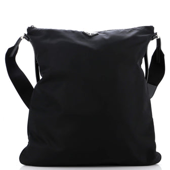 Prada Triangle Logo Plaque Flat Messenger Tessuto Medium