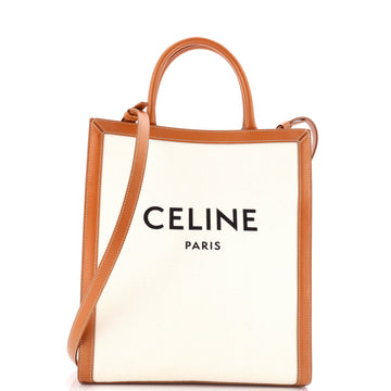 Celine Vertical Cabas Tote Canvas with Leather Small