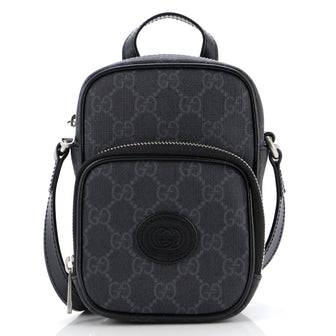 Gucci Interlocking G Patch Top Handle Crossbody Bag GG Coated Canvas Mini