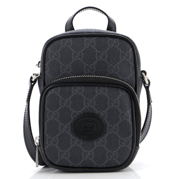 Gucci Interlocking G Patch Top Handle Crossbody Bag GG Coated Canvas Mini