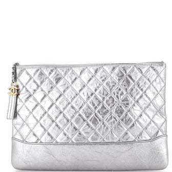 Chanel Gabrielle O Case Clutch Quilted Aged Calfskin Large