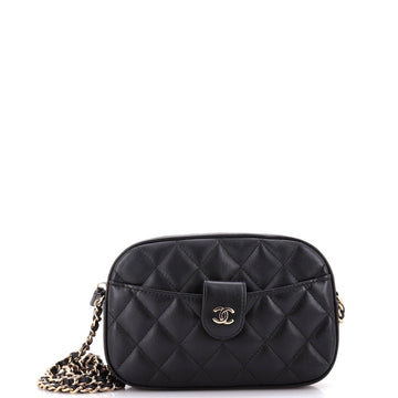 Chanel Slip Pocket Camera Case Bag Quilt Lambskin Mini