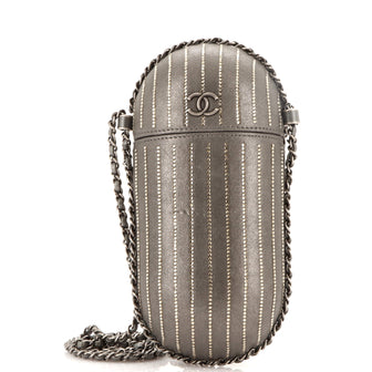 Chanel Chain Around Phone Holder Box Crossbody Lambskin with Crystals