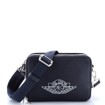 Christian Dior Air Jordan Double Zip Crossbody Pouch Printed Leather