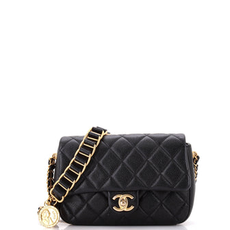Chanel Chain Soul Flap Bag Quilted Caviar Small