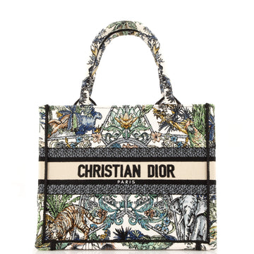 Christian Dior Book Tote Embroidered Canvas Small