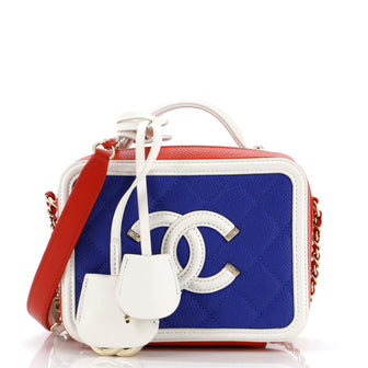 Chanel Filigree Vanity Case Quilted Caviar Small