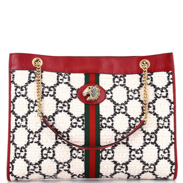 Gucci Rajah Chain Tote GG Tweed Large