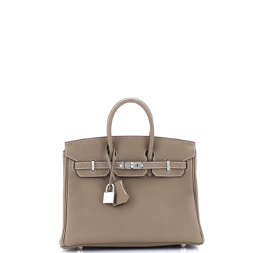 Hermes Birkin Handbag Grey Togo with Palladium Hardware 25