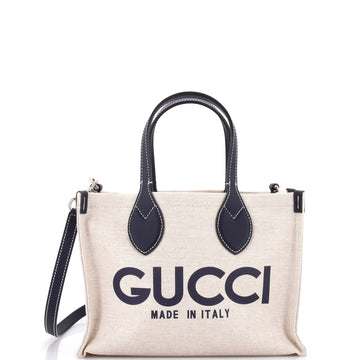 Gucci Logo Shopper Tote Printed Canvas Mini