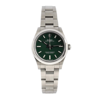 Rolex Oyster Perpetual Green Automatic Watch Stainless Steel 31