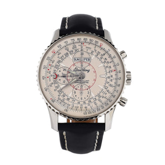 Breitling Navitimer Montbrillant Datora Chronograph Automatic Watch Stainless Steel and Leather 43