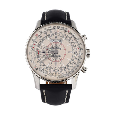 Breitling Navitimer Montbrillant Datora Chronograph Automatic Watch Stainless Steel and Leather 43