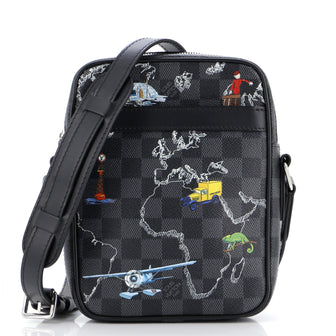 Louis Vuitton Danube Slim Bag Limited Edition Renaissance Map Damier Graphite PM