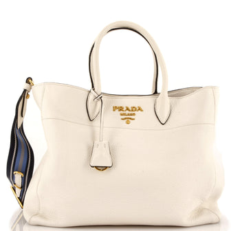 Prada Dual Strap Convertible Open Tote Vitello Daino Medium