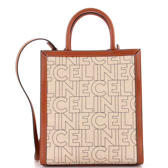 Celine Vertical Cabas Tote Printed Canvas and Leather Small