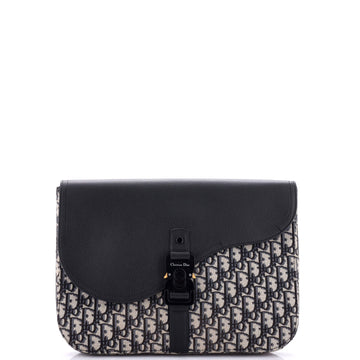 Christian Dior Saddle A4 Clutch Oblique Canvas and Leather