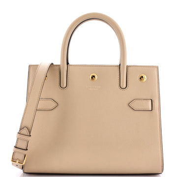 Burberry Title Two Handle Tote Leather Mini
