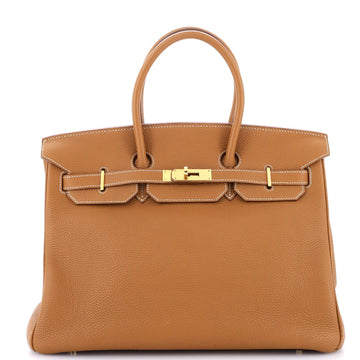 Hermes Birkin Handbag Brown Togo with Gold Hardware 35