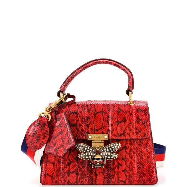 Gucci Queen Margaret Top Handle Bag Snakeskin Small Red 2984541
