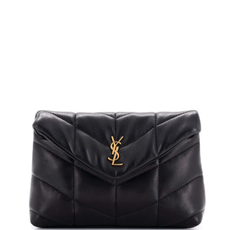 Saint Laurent LouLou Puffer Clutch Leather Small