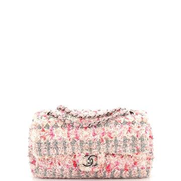 Chanel Classic Single Flap Bag Quilted Tweed and Ribbon Medium