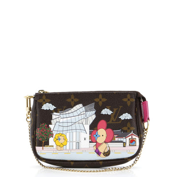 Louis Vuitton Pochette Accessoires Limited Edition Vivienne Xmas Monogram Canvas Mini