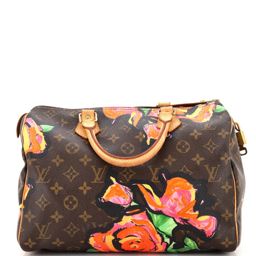 Louis Vuitton Speedy Handbag Limited Edition Monogram Roses 30