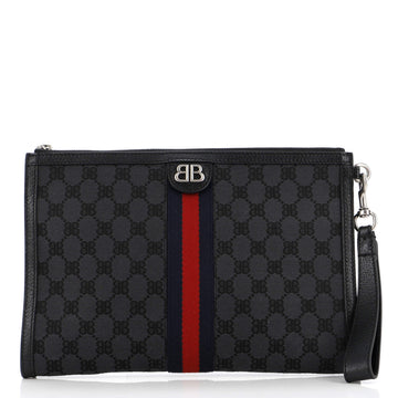 Balenciaga x Gucci The Hacker Project Web Wristlet Clutch BB Canvas