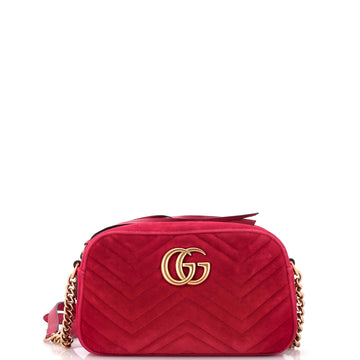 Gucci GG Marmont Shoulder Bag Matelasse Velvet Small