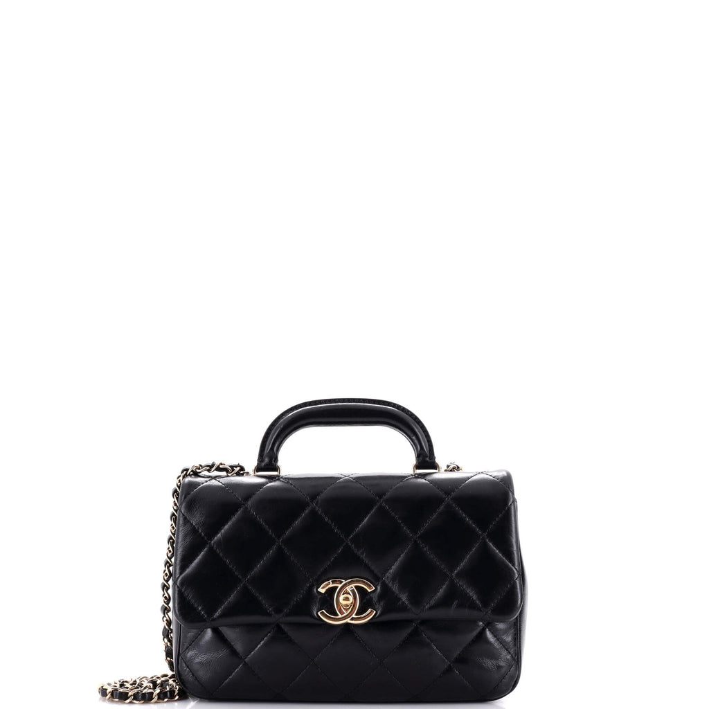 Chanel Lambskin Coco Chanel Black Quilted Handbag Chanel Black