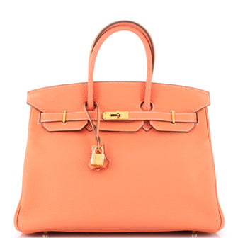 Hermes Birkin Handbag Pink Clemence with Gold Hardware 35