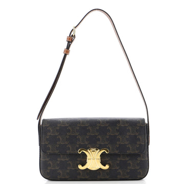 Celine Triomphe East-West Shoulder Bag Triomphe Coated Canvas